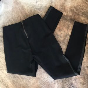 JCrew Pixie Pant With Tuxedo Leather Stripe